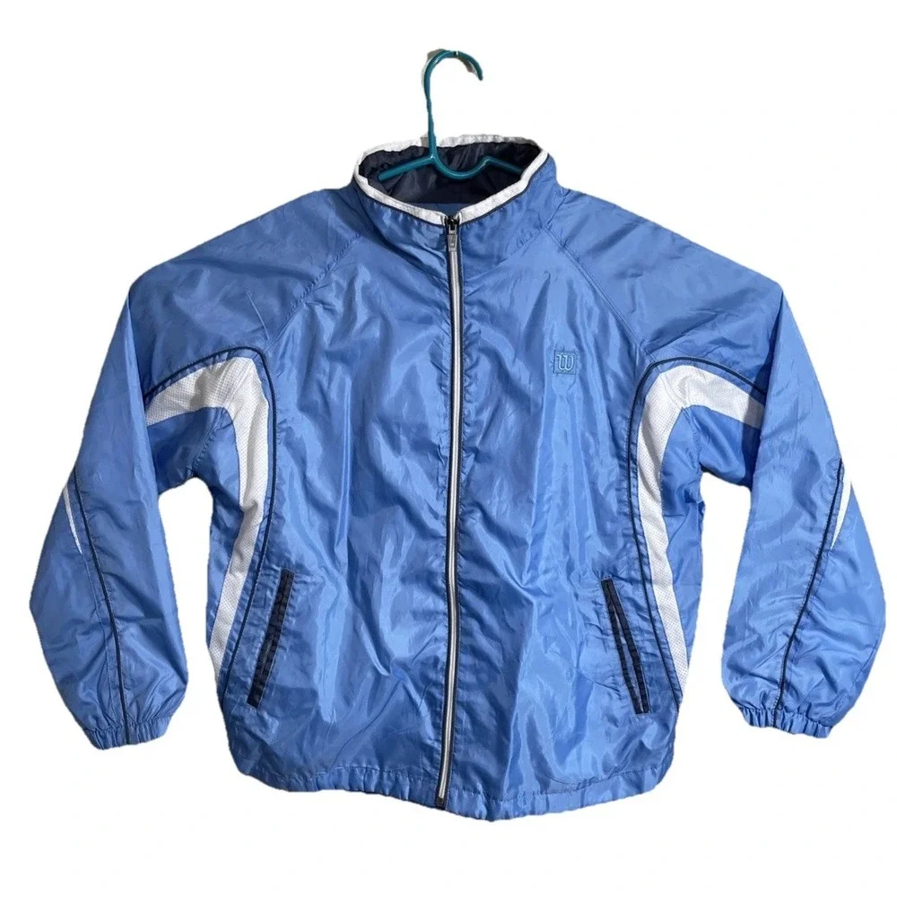 Wilson Medium Unisex Windbreaker (Blue Lightning) Jacket.‎ NWT